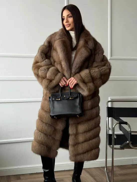 Шуба из куницы - английский воротник