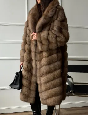 Шуба из куницы - английский воротник