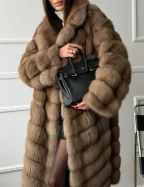 Шуба из куницы - английский воротник