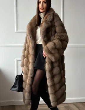 Шуба из куницы - английский воротник