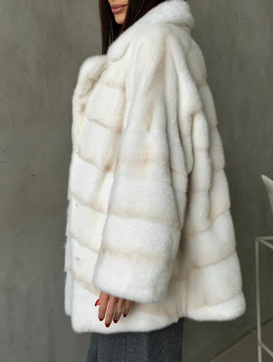 Полушубок норковый в цвете паломино