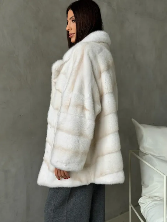 Полушубок норковый в цвете паломино