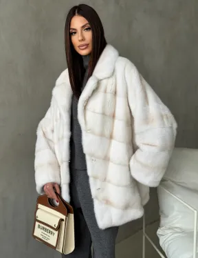 Полушубок норковый в цвете паломино