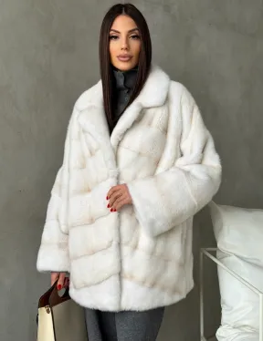 Полушубок норковый в цвете паломино