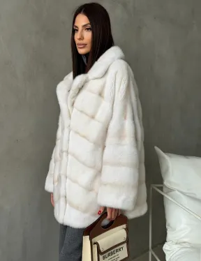 Полушубок норковый в цвете паломино