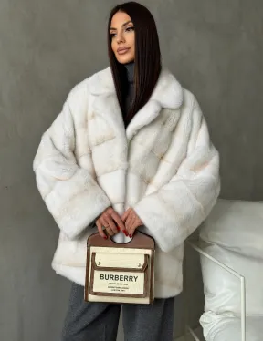 Полушубок норковый в цвете паломино