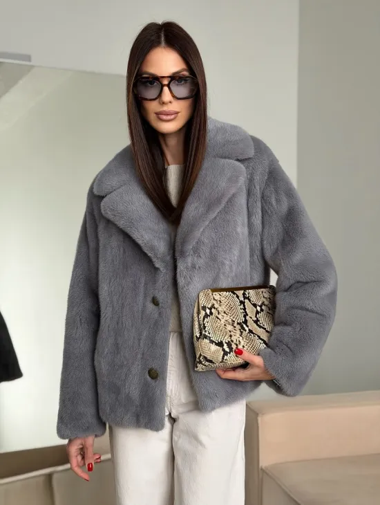 Короткая норковая шуба автоледи