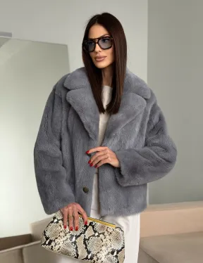 Короткая норковая шуба автоледи