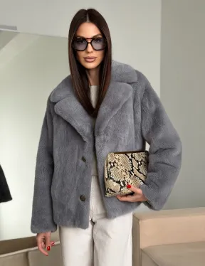 Короткая норковая шуба автоледи