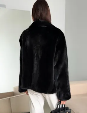 Черная короткая норковая шуба - автоледи