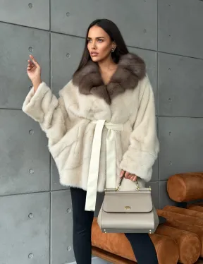 Норковая шуба - куртка с мехом куницы