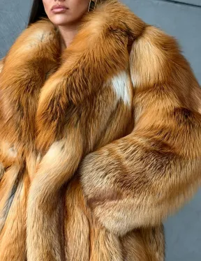 Шуба из натурального меха лисы