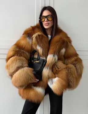 Шуба из натурального меха - лиса огнёвка