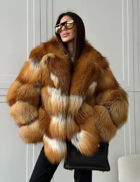 Шуба из натурального меха - лиса огнёвка
