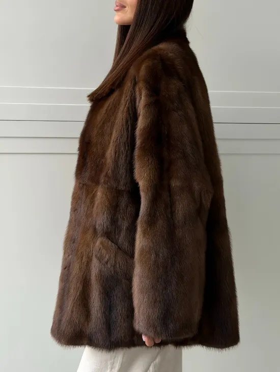 Норковая шуба под куницу (лесная норка)