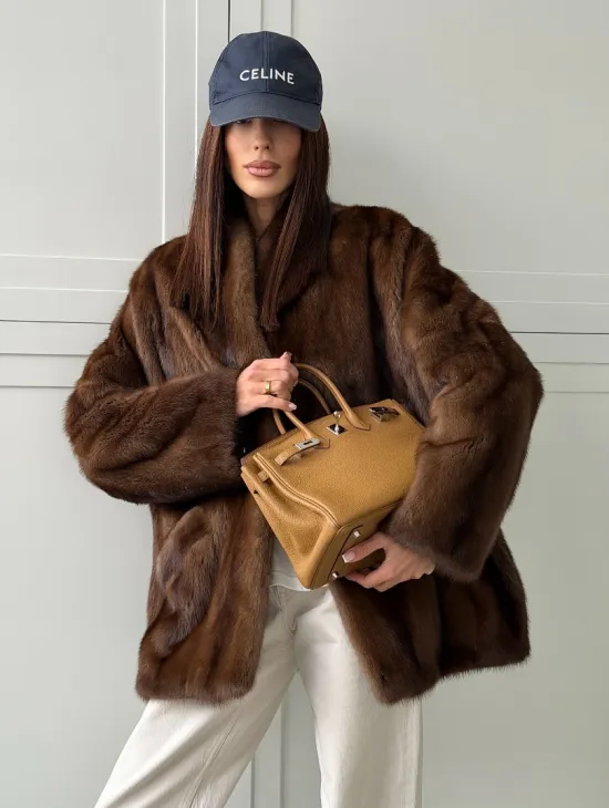 Норковая шуба под куницу (лесная норка)