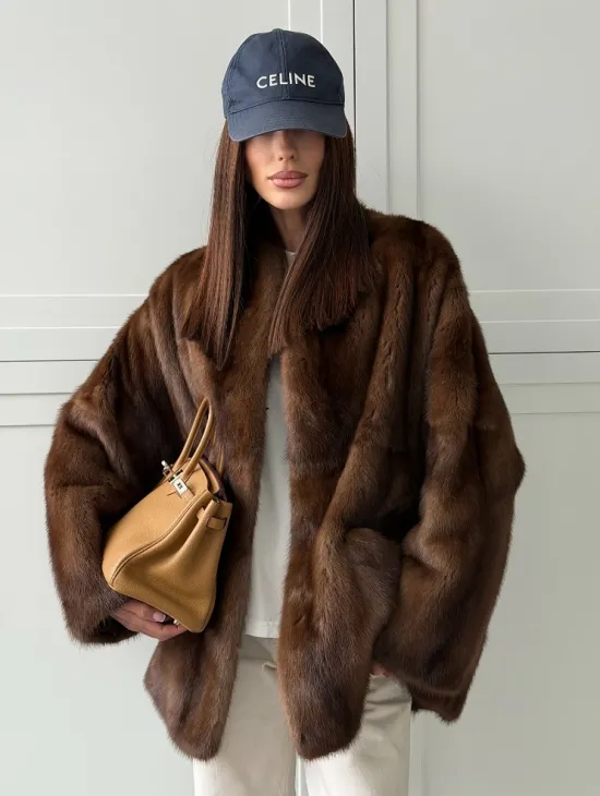 Норковая шуба под куницу (лесная норка)