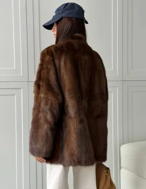 Норковая шуба под куницу (лесная норка)