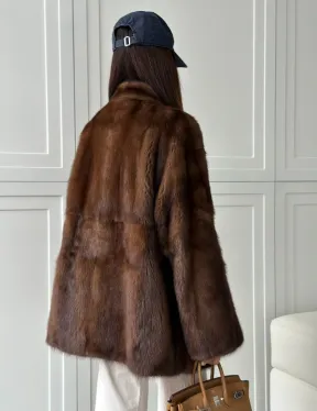 Норковая шуба под куницу (лесная норка)