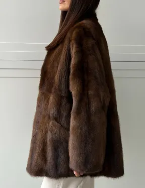 Норковая шуба под куницу (лесная норка)