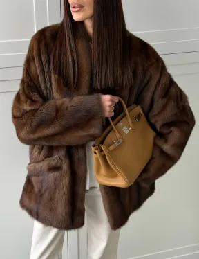 Норковая шуба под куницу (лесная норка)