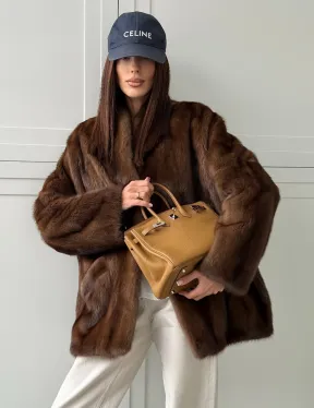 Норковая шуба под куницу (лесная норка)