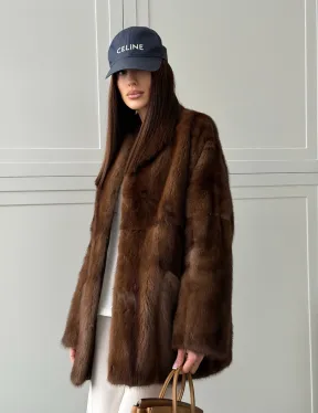 Норковая шуба под куницу (лесная норка)