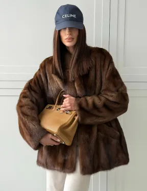 Норковая шуба под куницу (лесная норка)