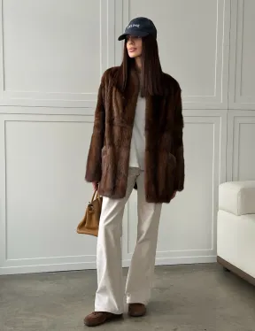 Норковая шуба под куницу (лесная норка)