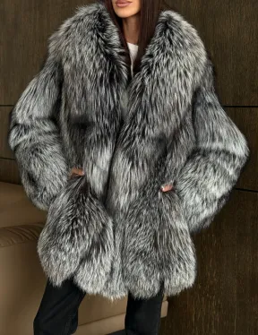 Женская шуба из чернобурки