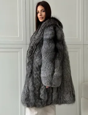 Шикарная шуба из чернобурки