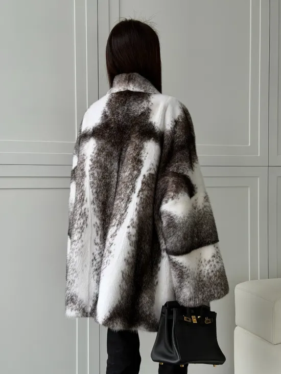 Натуральная шуба из норки крестовки Premium