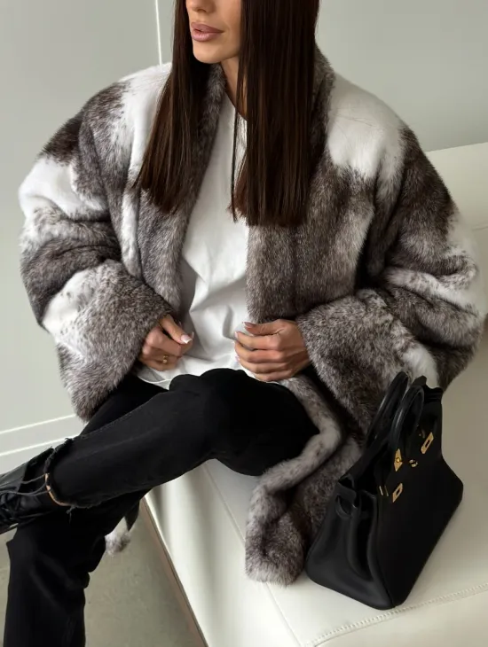 Натуральная шуба из норки крестовки Premium