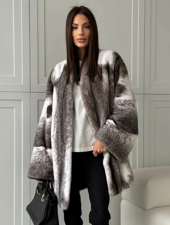 Натуральная шуба из норки крестовки Premium