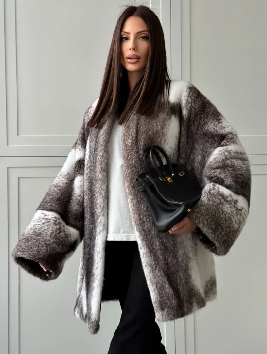 Натуральная шуба из норки крестовки Premium