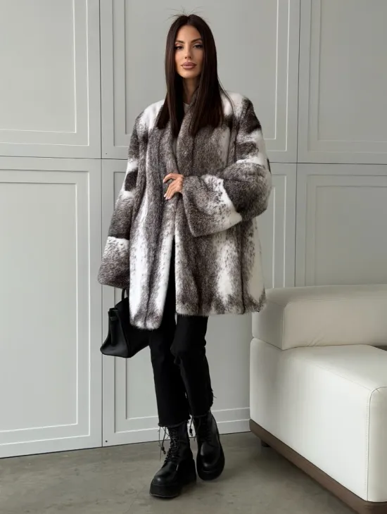 Натуральная шуба из норки крестовки Premium