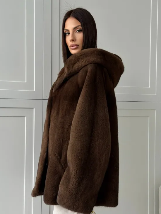 Автоледи с капюшоном из норки KOPENHAGEN FUR