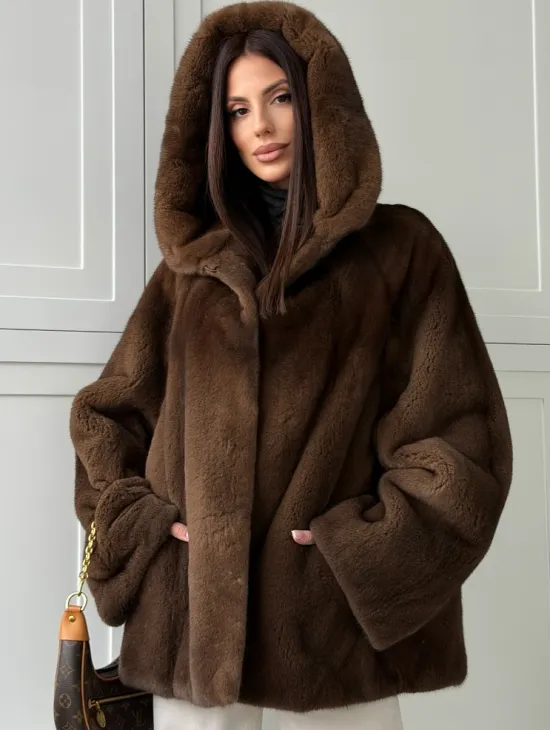 Автоледи с капюшоном из норки KOPENHAGEN FUR