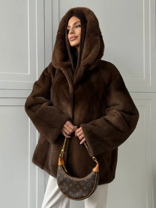 Автоледи с капюшоном из норки KOPENHAGEN FUR