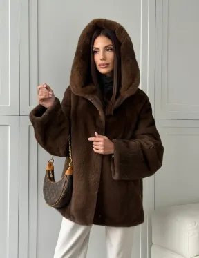 Автоледи с капюшоном из норки KOPENHAGEN FUR