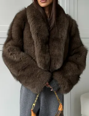 Кроп-шуба из меха песца