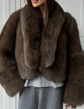 Кроп-шуба из меха песца