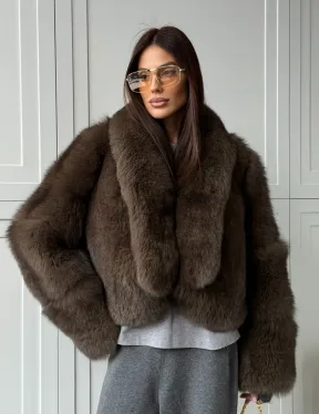 Кроп-шуба из меха песца