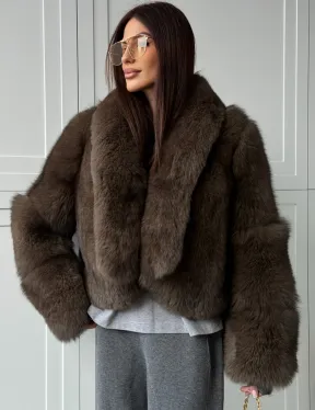 Кроп-шуба из меха песца