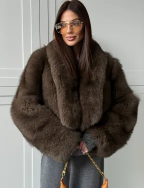 Кроп-шуба из меха песца