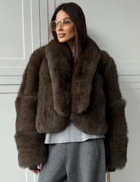 Кроп-шуба из меха песца