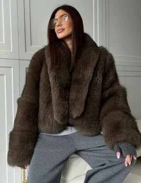 Кроп-шуба из меха песца