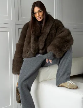 Кроп-шуба из меха песца