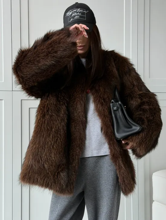 Жакет - полушубок из меха финского енота Saga