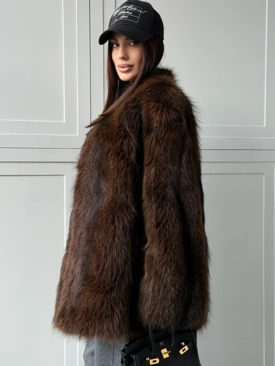 Жакет - полушубок из меха финского енота Saga
